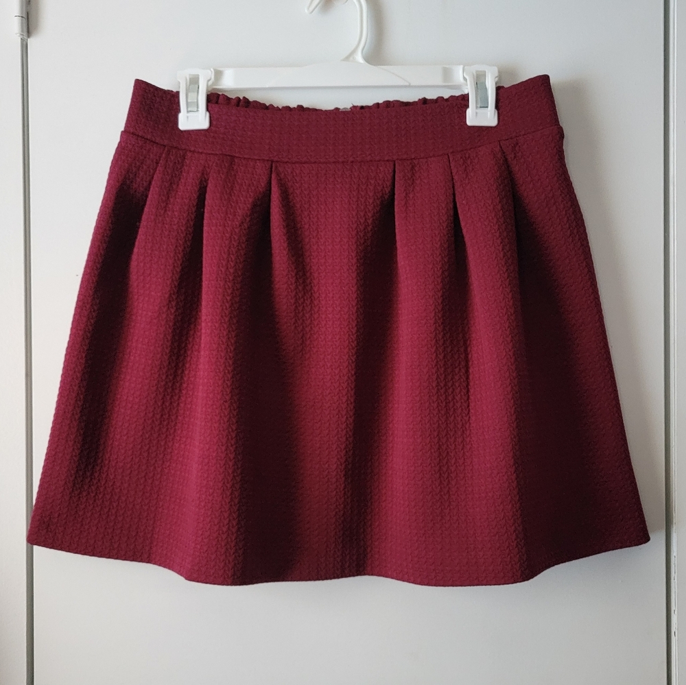 Candies burgundy textured skirt